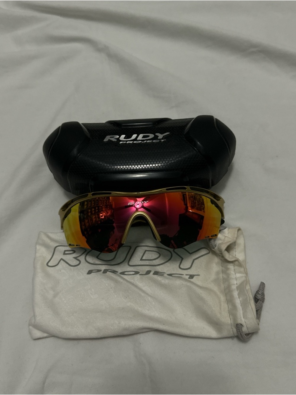 Rudy Project Mirrored Sport Sunglasses - Red/Gold Lens